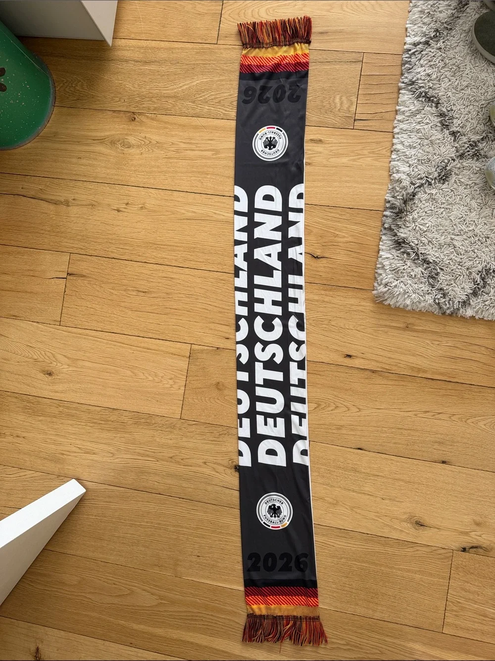 Germany 2026 Scarf with DFB Crest - White, Black, Red, Gold